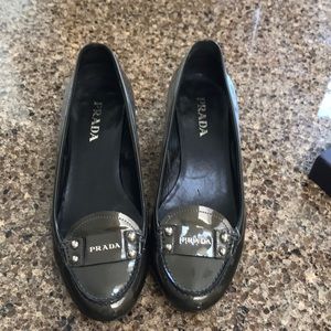 Prada kitten heels loafers size 36.5